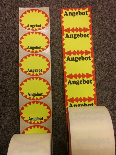 kaksi rullaa alennustarroja